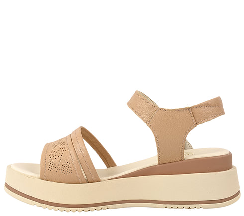 Sandale casual, dama, FORMAZIONE, 50097 bej, piele naturala, platforma